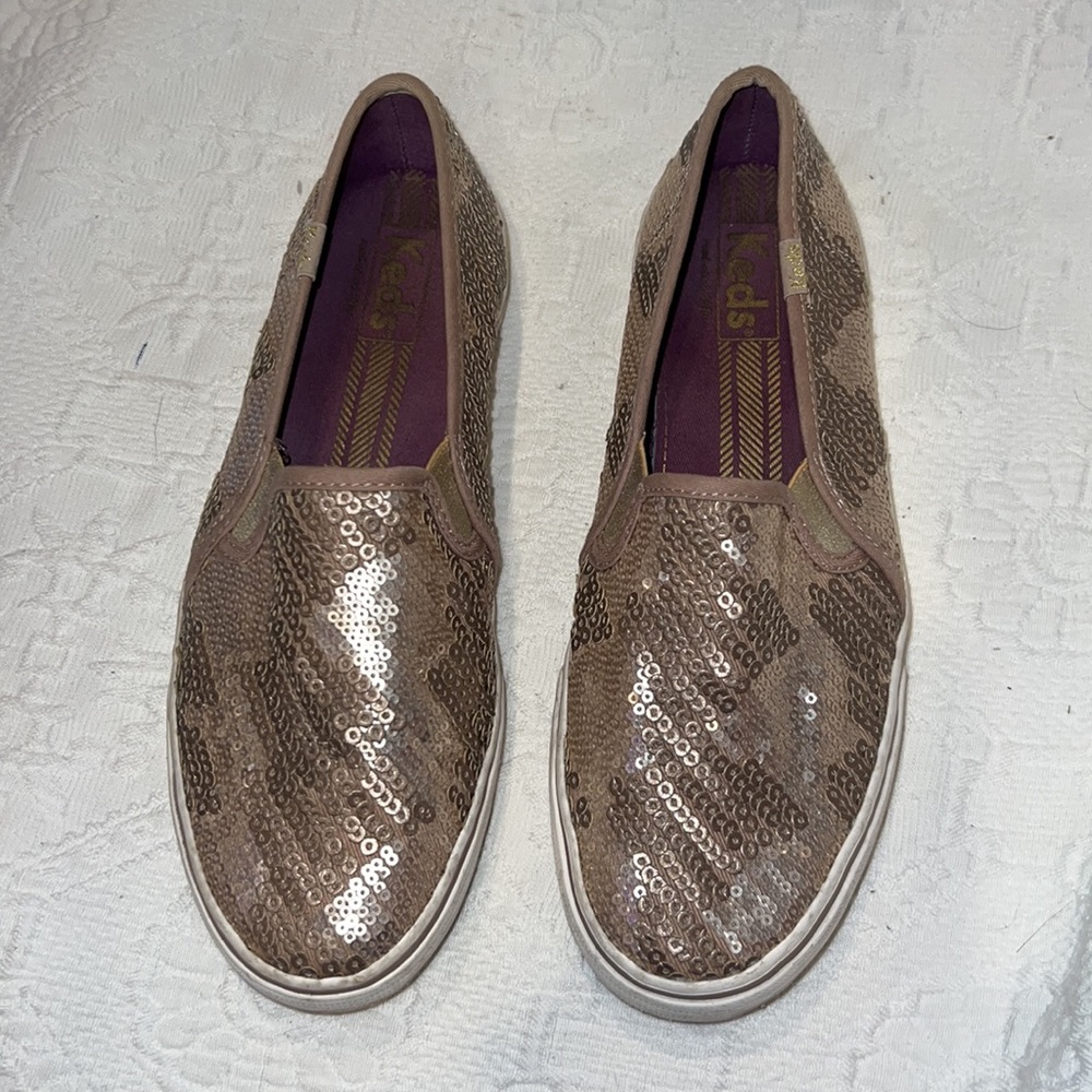 Keds Sequin Double Decker Slip On Sneakers Size 8 - Picture 2 of 9